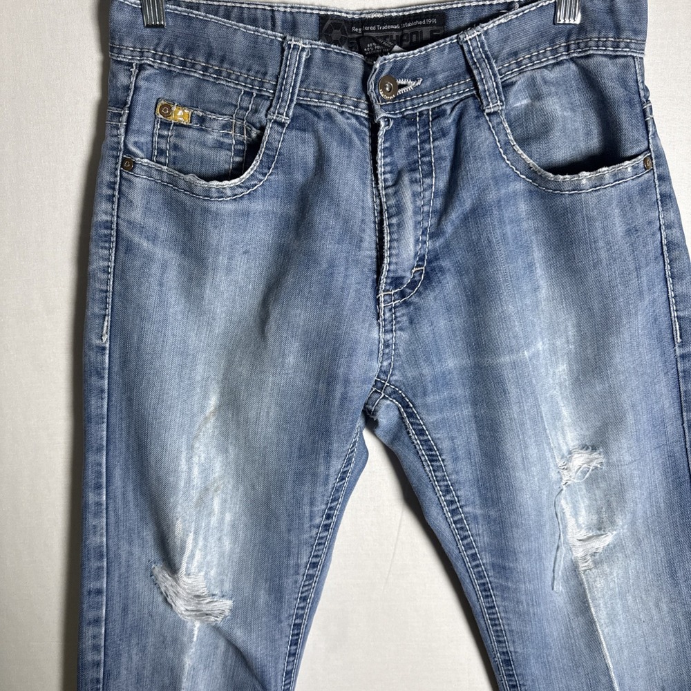 Vintage Y2K Southpole Jeans Mens 30x30 Blue Baggy Distressed Contrast Stitch